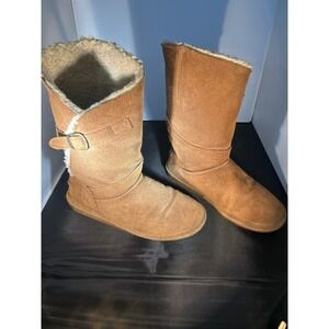 Bearpaw‎ Women's Tan Suede Leather Faux Fur Lined Winter Boots